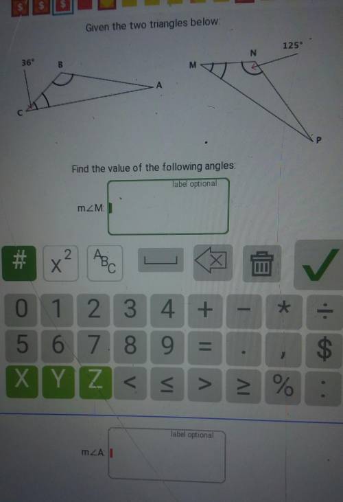 Will someone please help me answer this question. Find the value of angles m