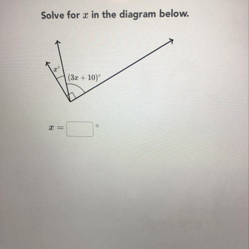 Solve for x in the diagram