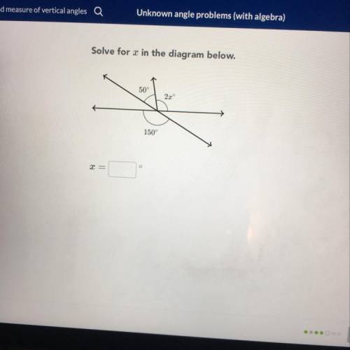 Solve for x in the diagram  (Picture included )