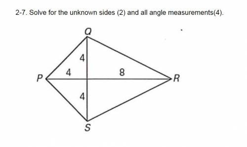 HELP Solve for the unknown sides(2) and all angle measurements(4) in a kite