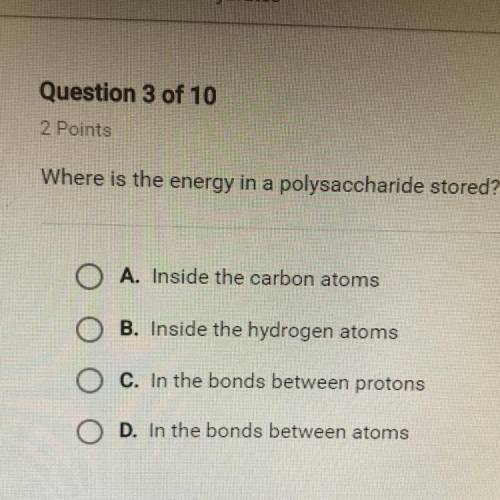Apex: Where is the energy in a polysaccharide stored?