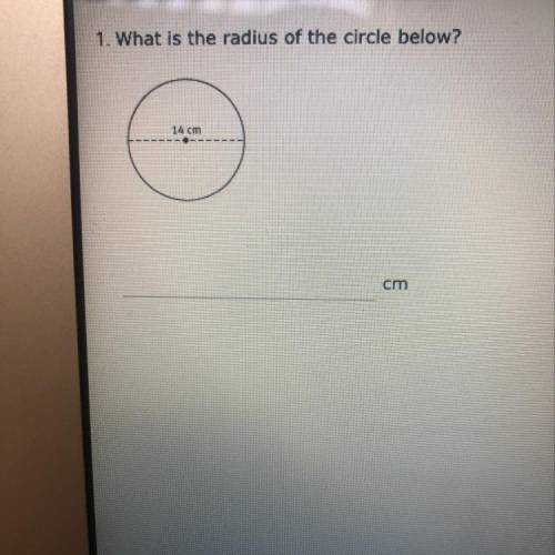 1. What is the radius of the circle below? 14 cm