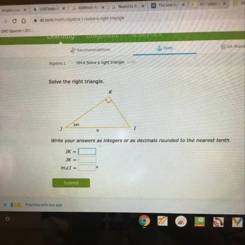 Solve the right triangle. HELP