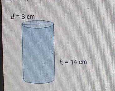 Which equation can be used to find the volume of the cylinder?