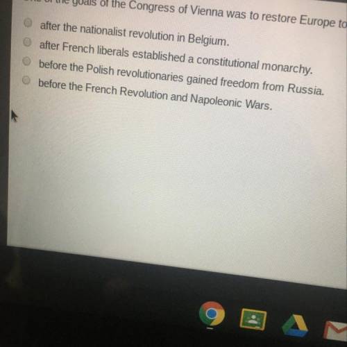 One of the goals of the congress of vienna was to restore europe to the way it was
