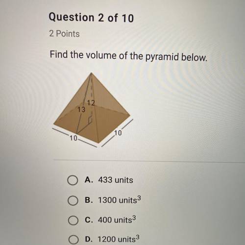 Find the volume of the pyramid below!! HELP!
