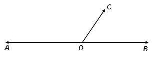 Line AOB is a straight line.  Which statements are true about the angles in the figure? Select three