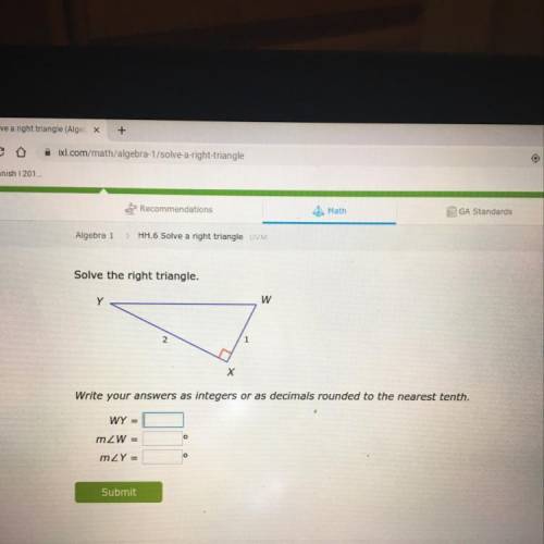 HELP PLEASE  Solve The right triangle