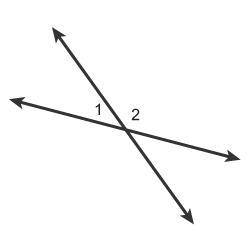 Which relationship describes angles 1 and 2? Select each correct answer. A. adjacent angles B. verti