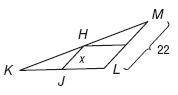 PLEASE HELP ME  ANGLE JH is a midsegment of angle KLM . Find the value of x. 5 1 over 2 9 11 12