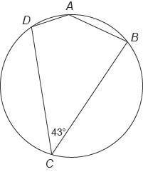 Quadrilateral ABCD  is inscribed in this circle. What is the measure of ∠A ? Enter your answer in t