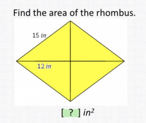 Find the area of the rhombus please and thank you:D