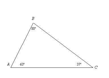 Classify the triangle by its angle measures.A. obtuse triangle B. multiangular triangle C. right tri
