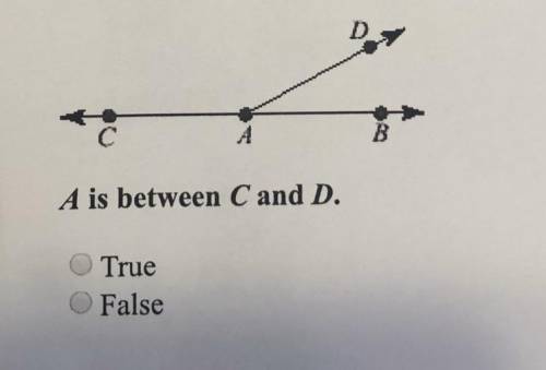 A is between C and D. True or false?