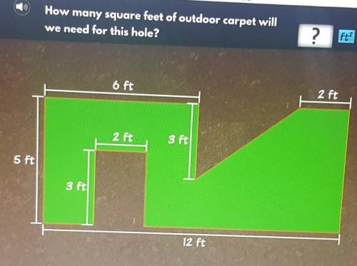 How many square feet of outdoor carpet on we need for this hole?how many feet squared please help