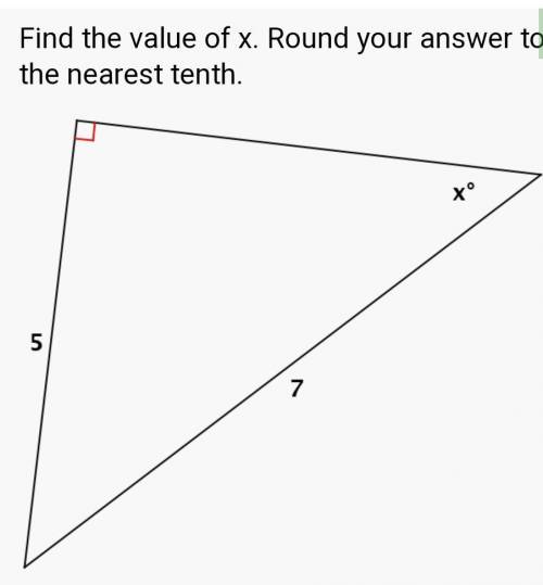 Find value of x. Round answer to nearest tenth please.