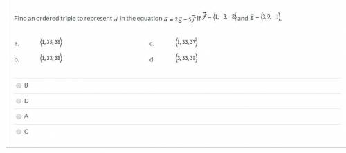 Find an ordered triple to represent a in the equation