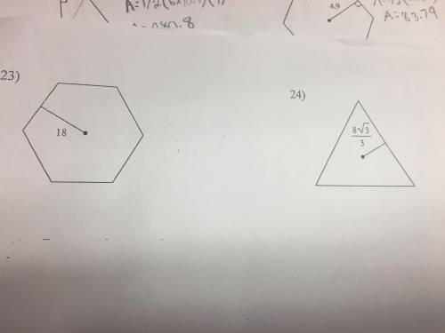 Find the area of each regular polygon. Round your answer to the nearest tenth if necessary.