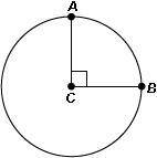 A circle has center C, as shown below, and diameter 32 cm. Find the length of arc AB if mAngle ACB =