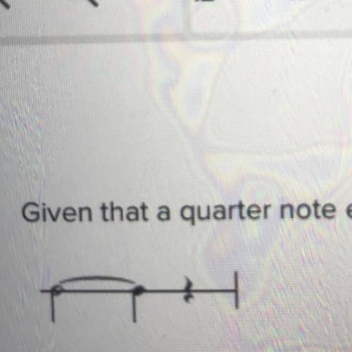 Given that a quarter note equals 1 beat, how much is this set of tied notes worth? • two three four