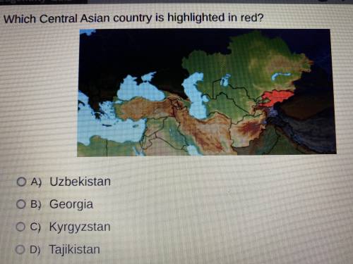 Which central Asian country is highlighted in red?