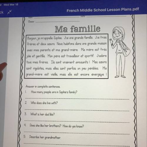 Help with small french story