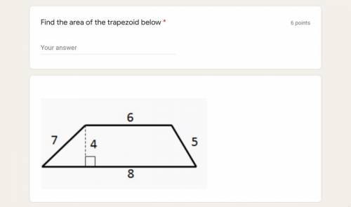 I need to know the area of this trapezoid