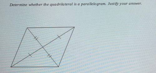 Determine whether the quadrilateral is a parallelogram. Justify your answer. A) Yes; A pair of oppos