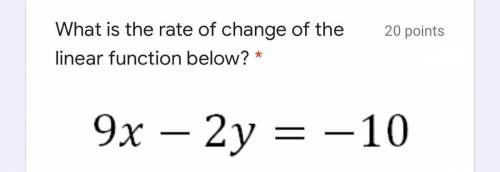 What is the rate of change this linear function