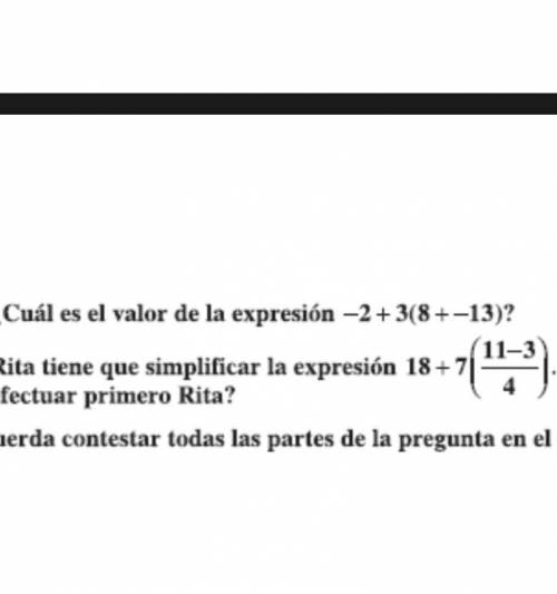 Cual es el valor de la expresión-2+3(8+-13)
