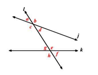 Use the figure below to name the special pair of angles.  < c and