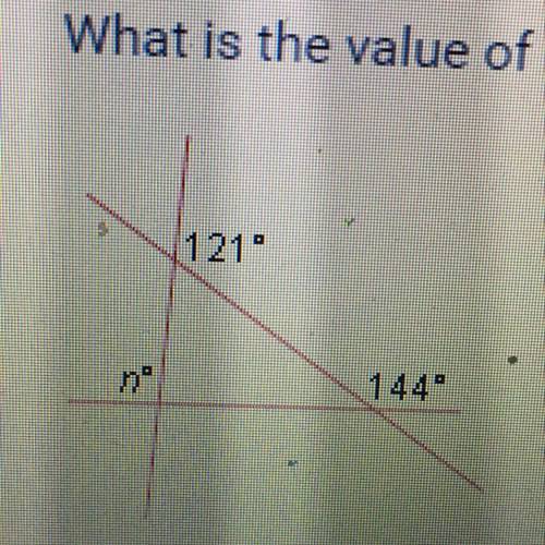 What is the value of n?  A. 59 B. 95 C. 23  D. 36