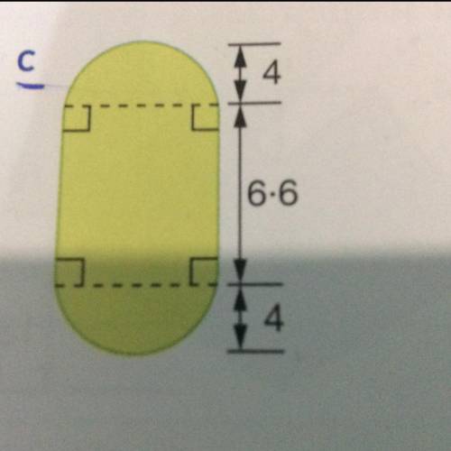 Calculate the area of the following figure. All measurements are in centimetres. Give answer to corr