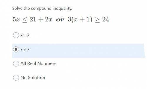 Solve the compound inequality.