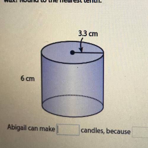 Abigail has a cylindrical candle mold with the dimensions shown. If Abigail has a rectangular block