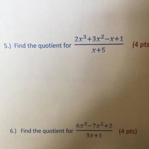 Find the quotients Thank you