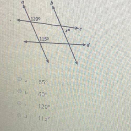 If lines a and b are parallel, what is the value of x?