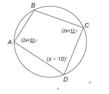 PLEASE HELP WILL MARK BRAINLIEST!! 2. Quadrilateral ABCD is inscribed in a circle. Find the measure
