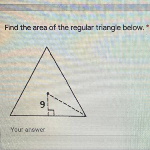 Find the area of the regular triangle below.