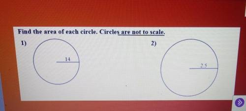 Find the area of each circle. Circles are not to scale.