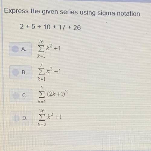 Sigma notation for the answer
