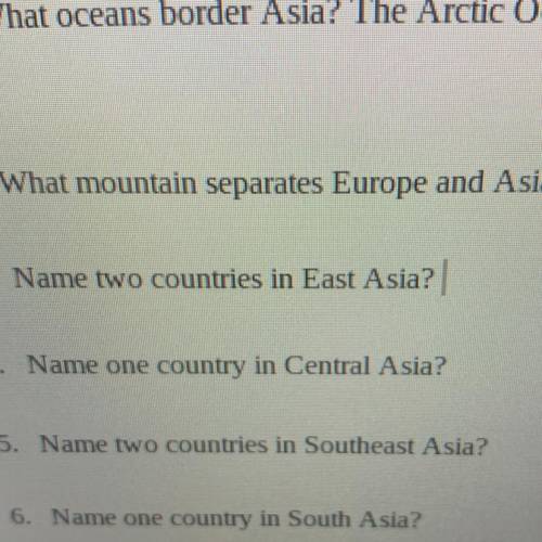 What are 2 countries in east asia