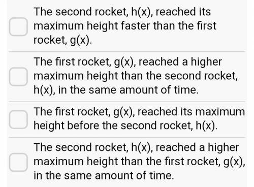 What statements are true about the flight of the two rockets?