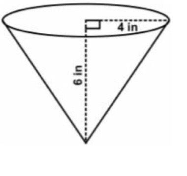 Which of the following is the volume of the cone pictured in cubic inches