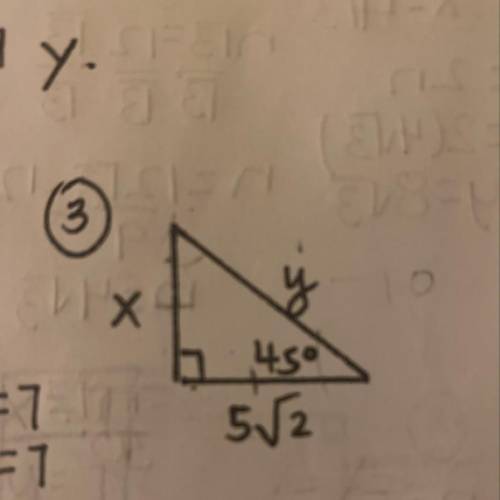 I need help finding the value of x n y. thank you