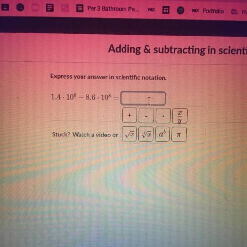 Adding and subtracting in scientific notation (picture provided)