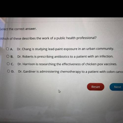 Which of these describes the work of a public health professional?