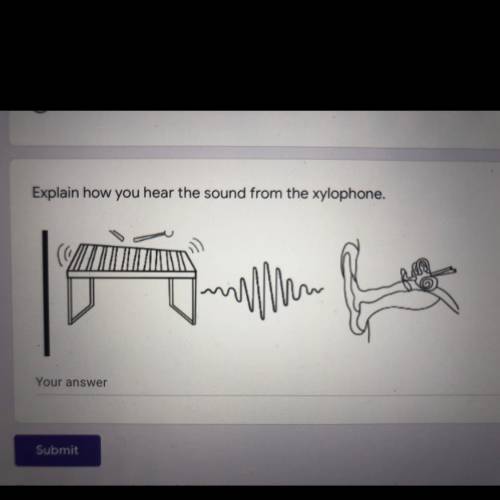 Explain how you hear the sounds from the xylophone. (diagram attached).