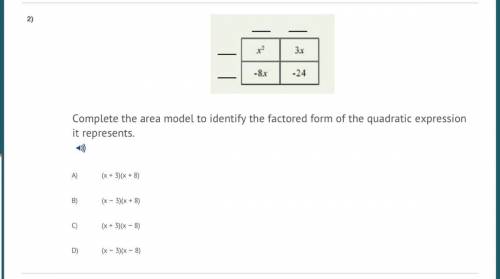 Complete the are model to identify the factored form of the quadratic expression it represents ?
