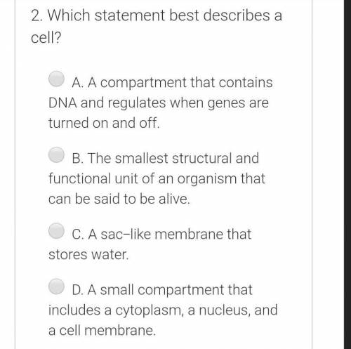 What statement describes a cell?